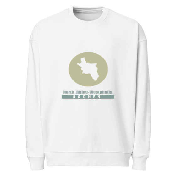 Personalisierbares Aachen Sweatshirt – Minimal Moon Design – Weiß für Aachen