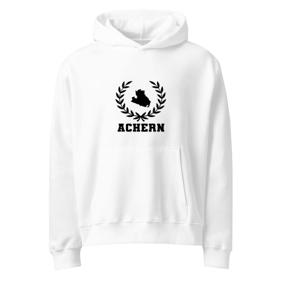 Personalisierbarer Achern Hoodie – Laurel Boundary Design – Weiß für Achern