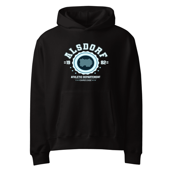 Personalisierbarer Alsdorf Hoodie – Varsity Hero Design – Schwarz für Alsdorf