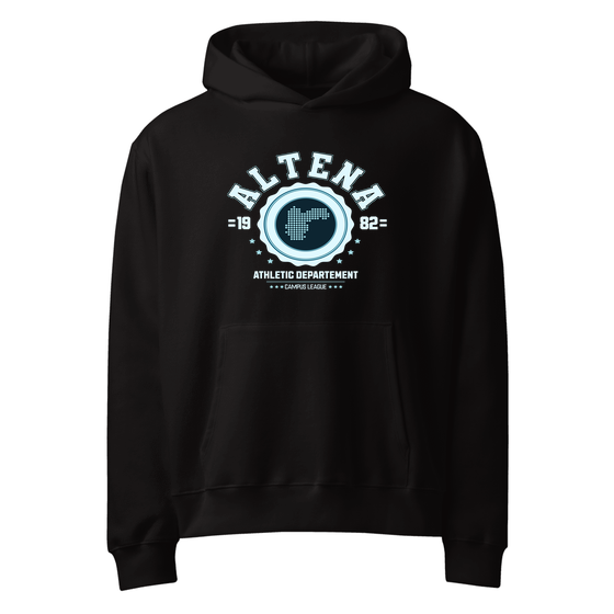 Personalisierbarer Altena Hoodie – Varsity Hero Design – Schwarz für Altena
