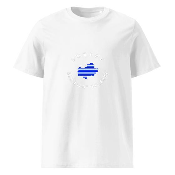 Personalisierbares Amberg T-Shirt – Minimal Coordinates Design – Weiß für Amberg