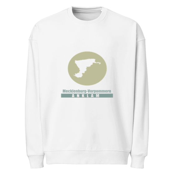 Personalisierbares Anklam Sweatshirt – Minimal Moon Design – Weiß für Anklam