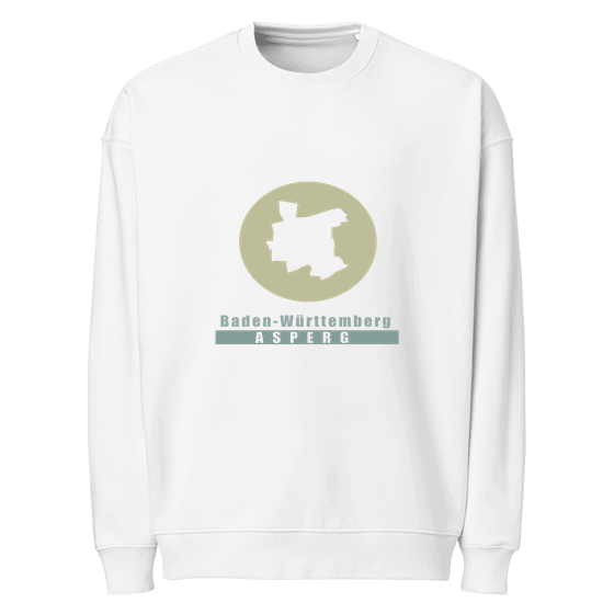 Personalisierbares Asperg Sweatshirt – Minimal Moon Design – Weiß für Asperg