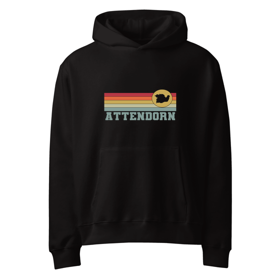 Personalisierbarer Attendorn Hoodie – Varsity Rainbow Design – Schwarz für Attendorn