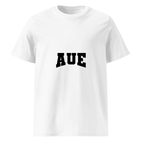 Personalisierbares Aue T-Shirt – Varsity17 Design – Weiß für Aue