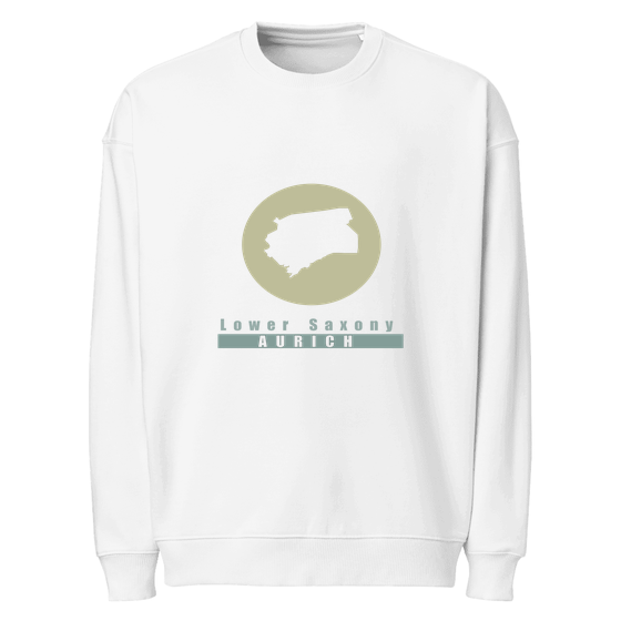Personalisierbares Aurich Sweatshirt – Minimal Moon Design – Weiß für Aurich