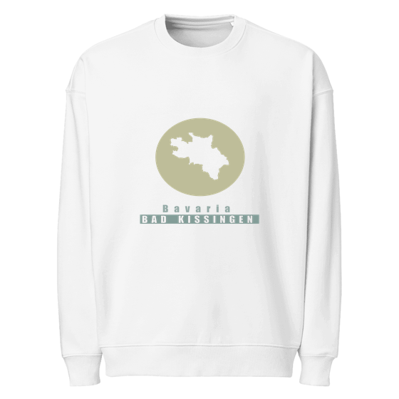 Personalisierbares Bad Kissingen Sweatshirt – Minimal Moon Design – Weiß für Bad Kissingen