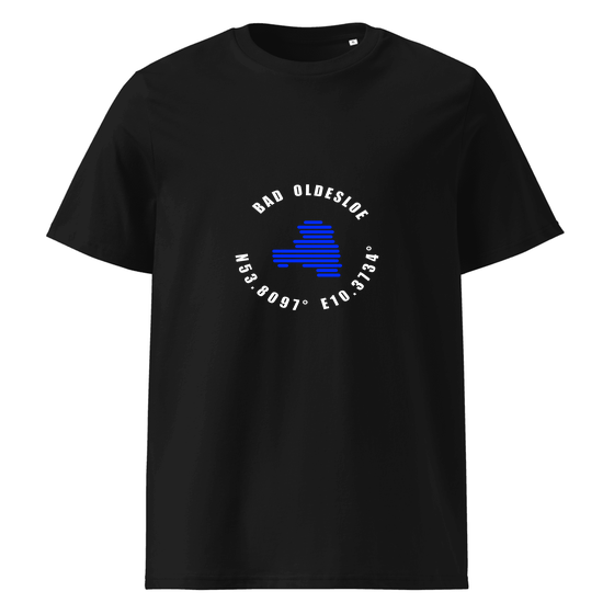 Personalisierbares Bad Oldesloe T-Shirt – Minimal Coordinates Design – Schwarz für Bad Oldesloe