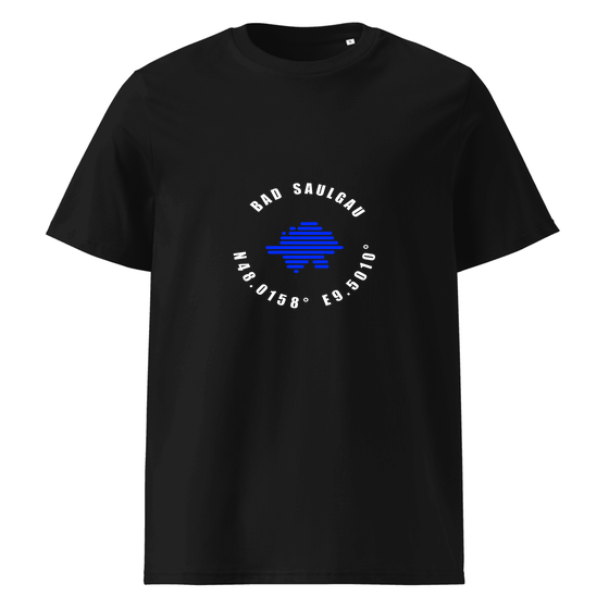Personalisierbares Bad Saulgau T-Shirt – Minimal Coordinates Design – Schwarz für Bad Saulgau