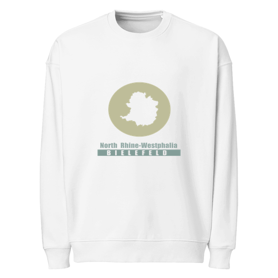 Personalisierbares Bielefeld Sweatshirt – Minimal Moon Design – Weiß für Bielefeld
