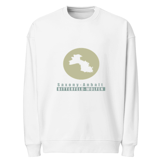 Personalisierbares Bitterfeld-Wolfen Sweatshirt – Minimal Moon Design – Weiß für Bitterfeld-Wolfen