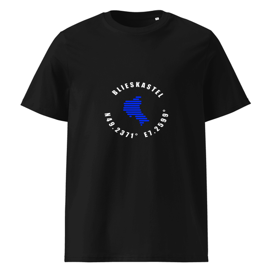 Personalisierbares Blieskastel T-Shirt – Minimal Coordinates Design – Schwarz für Blieskastel