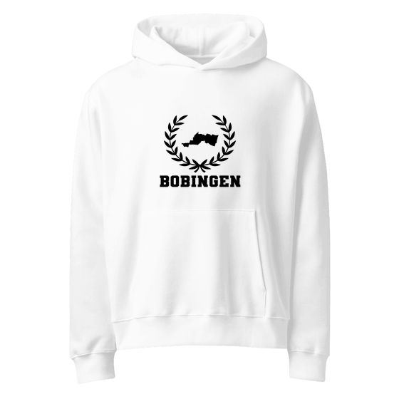 Personalisierbarer Bobingen Hoodie – Laurel Boundary Design – Weiß für Bobingen