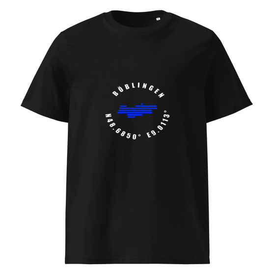 Personalisierbares Böblingen T-Shirt – Minimal Coordinates Design – Schwarz für Böblingen