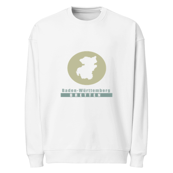 Personalisierbares Bretten Sweatshirt – Minimal Moon Design – Weiß für Bretten