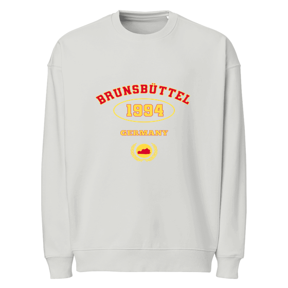 Personalisierbares Brunsbüttel Sweatshirt – University 1994 Design – Heather Grau für Brunsbüttel