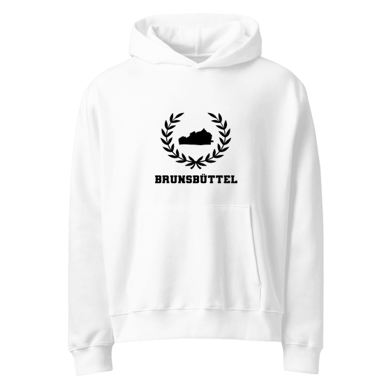 Personalisierbarer Brunsbüttel Hoodie – Laurel Boundary Design – Weiß für Brunsbüttel