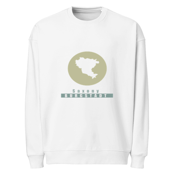 Personalisierbares Burgstädt Sweatshirt – Minimal Moon Design – Weiß für Burgstädt