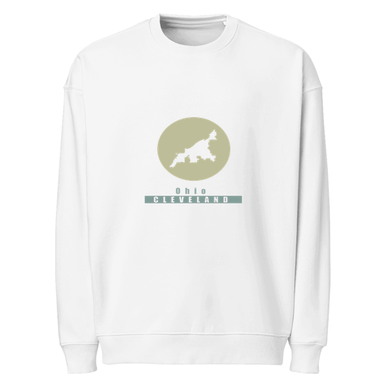 Cleveland Sweatshirt with Minimal Moon design (Weiß)