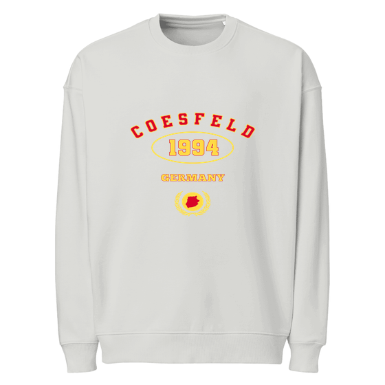 Personalisierbares Coesfeld Sweatshirt – University 1994 Design – Heather Grau für Coesfeld