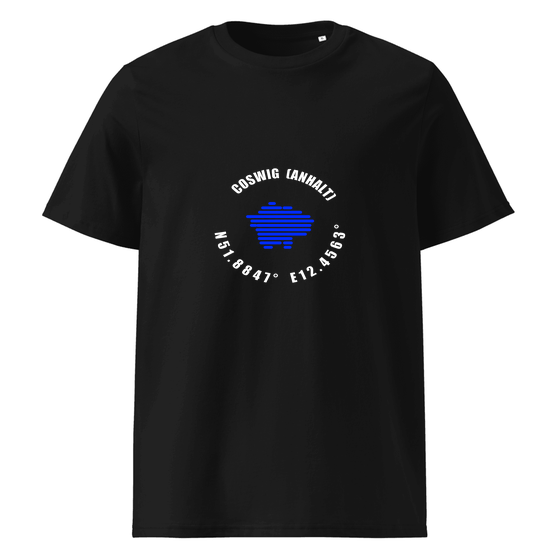 Personalisierbares Coswig (Anhalt) T-Shirt – Minimal Coordinates Design – Schwarz für Coswig (Anhalt)