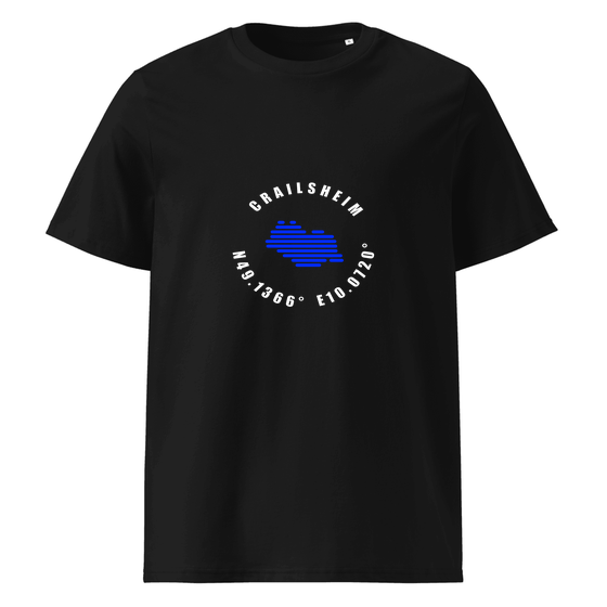 Personalisierbares Crailsheim T-Shirt – Minimal Coordinates Design – Schwarz für Crailsheim