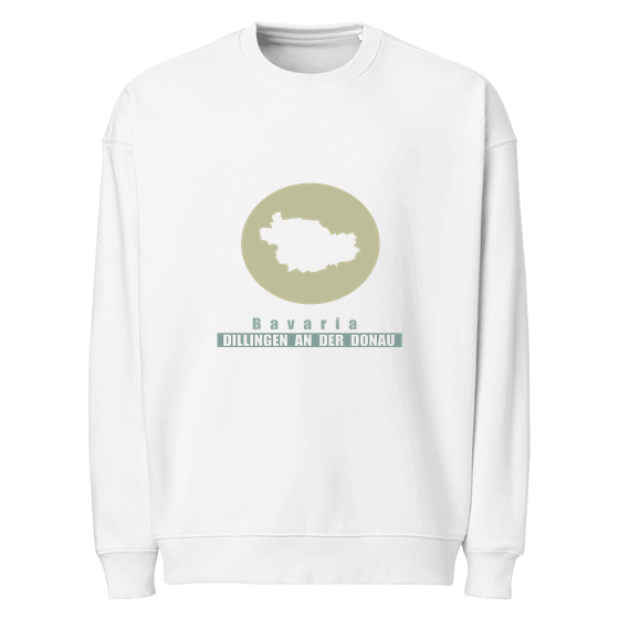 Personalisierbares Dillingen an der Donau Sweatshirt – Minimal Moon Design – Weiß für Dillingen an der Donau