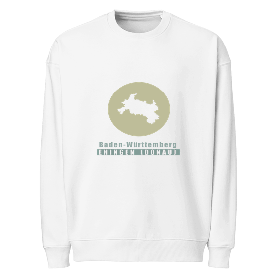 Personalisierbares Ehingen (Donau) Sweatshirt – Minimal Moon Design – Weiß für Ehingen (Donau)