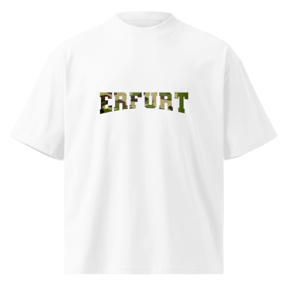 Personalisierbares Erfurt T-Shirt – Camouflage Design – Weiß für Erfurt