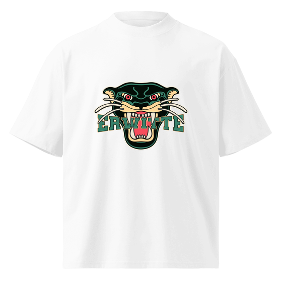 Personalisierbares Erwitte T-Shirt – Panther Design – Weiß für Erwitte