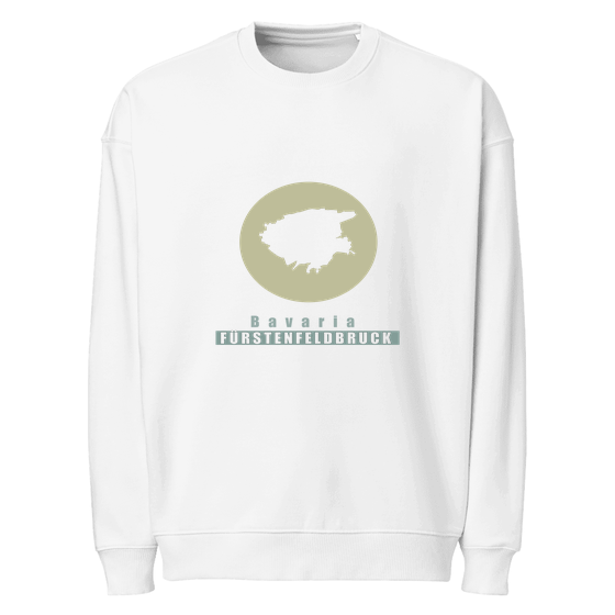 Personalisierbares Fürstenfeldbruck Sweatshirt – Minimal Moon Design – Weiß für Fürstenfeldbruck