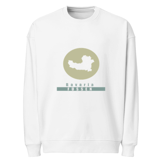 Personalisierbares Füssen Sweatshirt – Minimal Moon Design – Weiß für Füssen