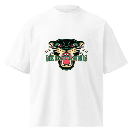 Personalisierbares Geestland T-Shirt – Panther Design – Weiß für Geestland