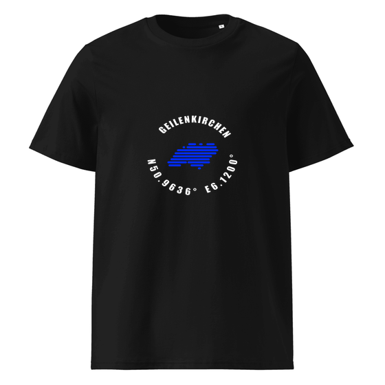Personalisierbares Geilenkirchen T-Shirt – Minimal Coordinates Design – Schwarz für Geilenkirchen