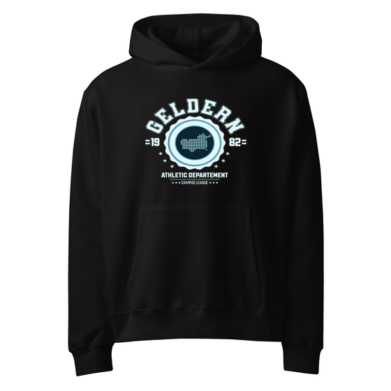 Personalisierbarer Geldern Hoodie – Varsity Hero Design – Schwarz für Geldern