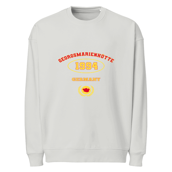 Personalisierbares Georgsmarienhütte Sweatshirt – University 1994 Design – Heather Grau für Georgsmarienhütte