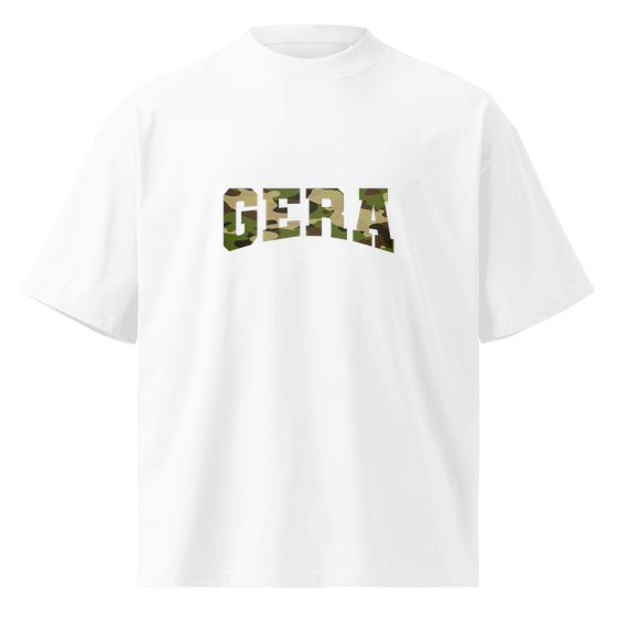 Personalisierbares Gera T-Shirt – Camouflage Design – Weiß für Gera