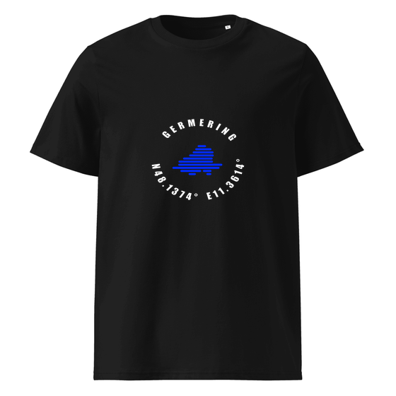 Personalisierbares Germering T-Shirt – Minimal Coordinates Design – Schwarz für Germering