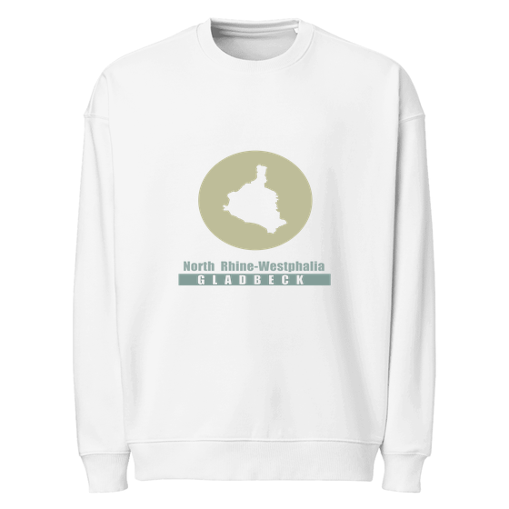 Personalisierbares Gladbeck Sweatshirt – Minimal Moon Design – Weiß für Gladbeck