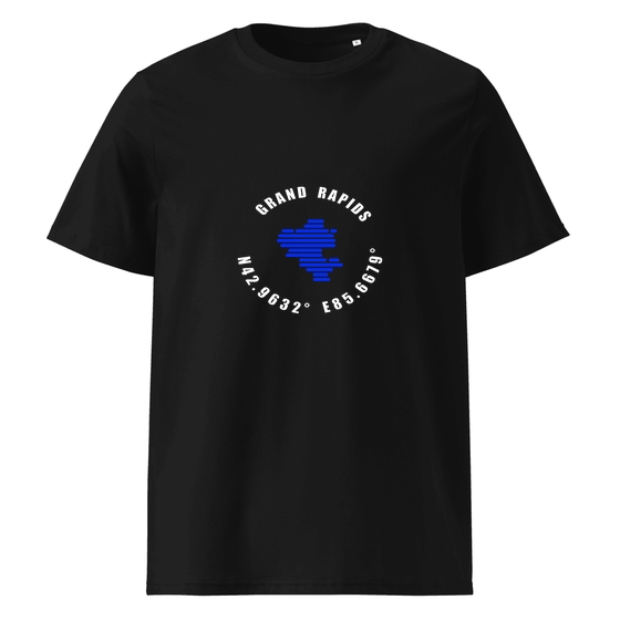 Grand Rapids T-Shirt with Minimal Coordinates design (Schwarz)