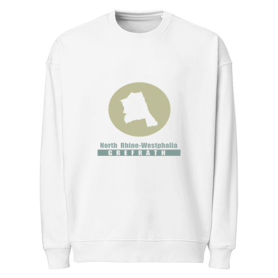 Personalisierbares Grefrath Sweatshirt – Minimal Moon Design – Weiß für Grefrath