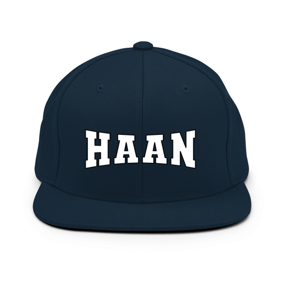Personalisierbare Haan Cap – Varsity4 Design – Dunkles Navy für Haan