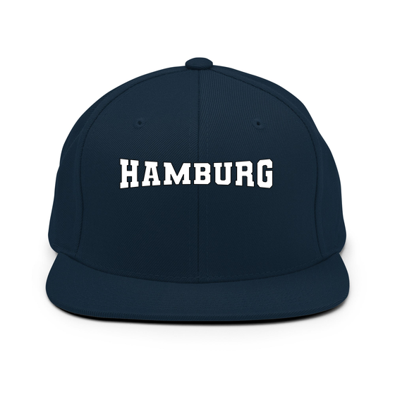 Personalisierbare Hamburg Cap – Varsity4 Design – Dunkles Navy für Hamburg