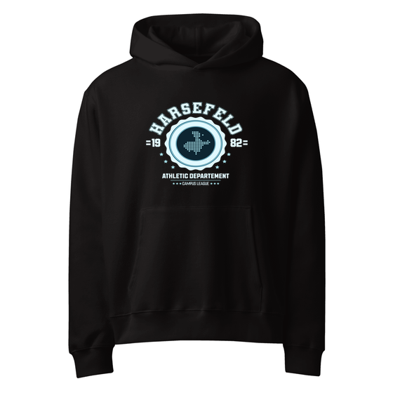 Personalisierbarer Harsefeld Hoodie – Varsity Hero Design – Schwarz für Harsefeld