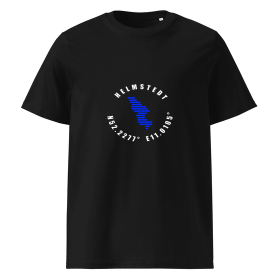 Personalisierbares Helmstedt T-Shirt – Minimal Coordinates Design – Schwarz für Helmstedt