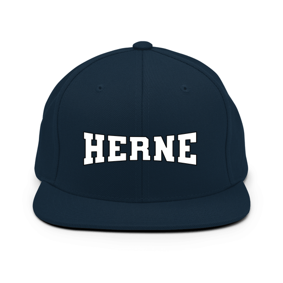 Personalisierbare Herne Cap – Varsity4 Design – Dunkles Navy für Herne