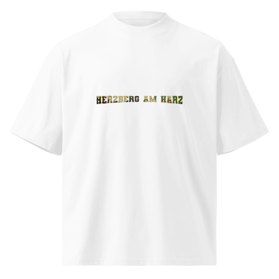 Personalisierbares Herzberg am Harz T-Shirt – Camouflage Design – Weiß für Herzberg am Harz
