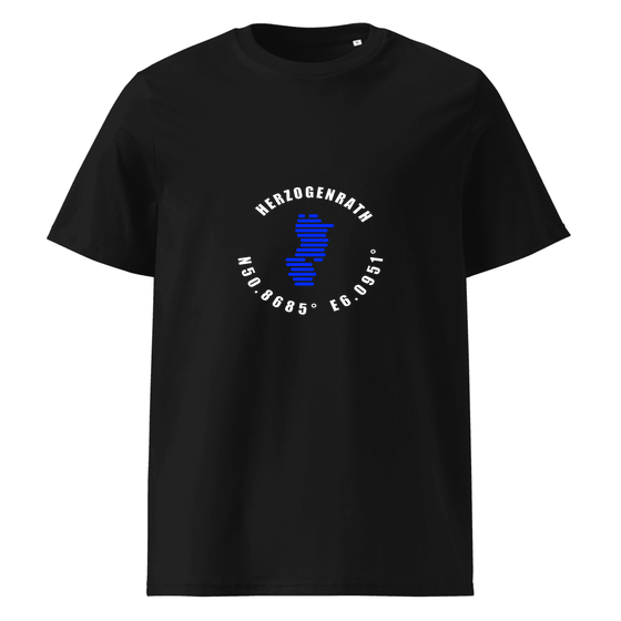 Personalisierbares Herzogenrath T-Shirt – Minimal Coordinates Design – Schwarz für Herzogenrath