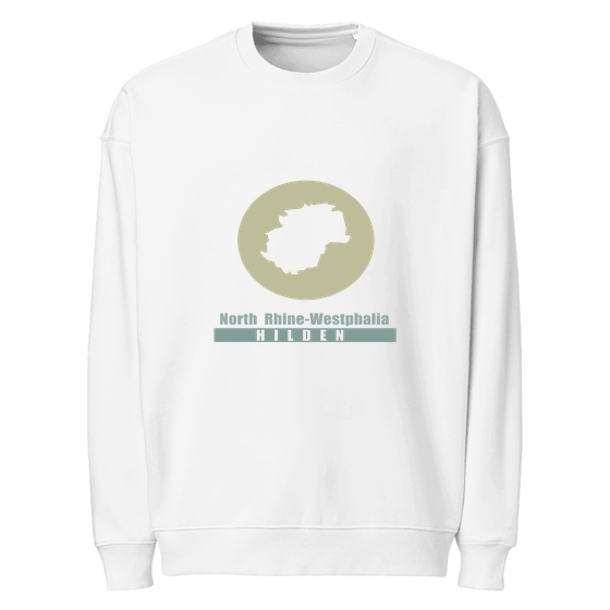 Personalisierbares Hilden Sweatshirt – Minimal Moon Design – Weiß für Hilden