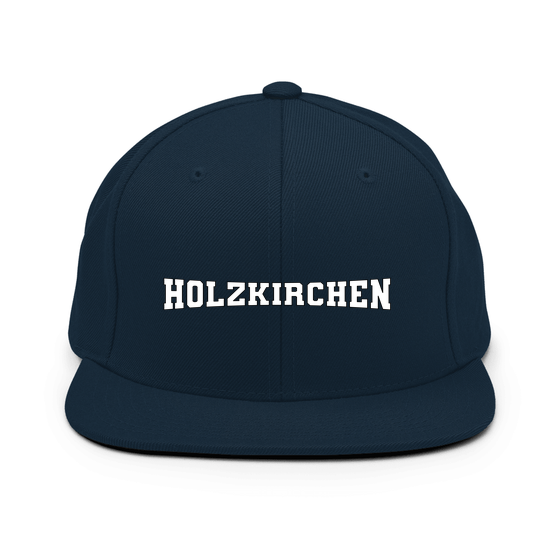 Personalisierbare Holzkirchen Cap – Varsity4 Design – Dunkles Navy für Holzkirchen